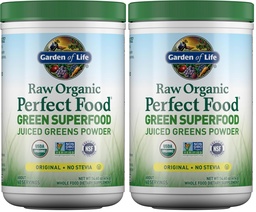 Garden of Life Super Greens Powder Smoothie & Mix, Probiotics & Digestive Enzymes, Organic Superfoods Nutrition Fruit and Vegetables for Women & Men Energy, Original, 60 Servings, (Pack of 2)