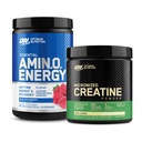 最適栄養アミノエネルギー - 緑茶、BCAA、アミノ酸&マイクロナノ化クレアチンモノハイドパウダー、アンフレーバー、ケトフレンドリー、60サービングとプレワークアウト