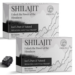 シラジット錠1000 MG、100%ヒマラヤオーガニック、シラジットサプリメントは、フルヴィク酸&85 +男性と女性のためのミネラルをトレース、エネルギー&免疫システム、120カウント