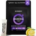 OxyEnergy BCAA 2:1パウダー、7g BCAAと2g Lグルタミン、筋肉の回復のためのタウリン、増加された持久力、プレ&ポストワークアウトの回復、砂糖無料、レモン、30スティックパックのための完璧なアミノ酸