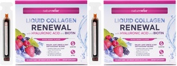 NatureWise Hydrolyzed Liquid Collagen for Women & Men 4000mg-High Absorption, Type 1&3 Peptides with Biotin + Vitamin C + B Complex & Hyaluronic Acid -Mixed Berry - 30 Tubes[30 Day Supply](Pack of 2)
