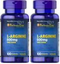 Puritan's Pride L-Arginine 500 mg, 心臓健康サポート, 100 カウント (パッケージ 2)