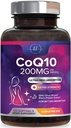 コエンザイムQ10 200mg/サービングサプリメント - 超高吸収、心の健康とエネルギー生産サポートのための抗酸化剤 - CoQ10(Ubiquinone)Co Q 10サプリメント&ビタミン100mg各 - 120 Softgels