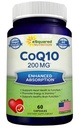 ASquared栄養CoQ10 200mg - 60カプセル - CO Q 10サプリメント - Coenzyme Q10 Ubiquinoneピル - ビーガンCoQ-10余分な抗酸化ビタミン - Softgels&Gummiesの代替