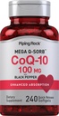 ピッピングロックコク10 100mg | 240 Softgels | 女性と男性のための吸収性サプリメントの強化 | 非GMO、グルテンフリー