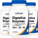 Nutricost Digestive Enzymes 620mg, 120 Veggie Capsules (3 Bottles) - Complete Digestive Enzyme Supplement