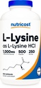 サービングごとのNutricost L-Lysine 1000mg、250のサービング、500のカプセル-グルテンフリー、非GMO、カプセルごとの500mg