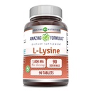 アメージングフォーミュラ L-Lysine 1000mg アミノ酸錠サプリメント | 非GMO | グルテンフリー | アメリカ製(90カウント)