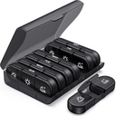 PULIV週刊ピルオーガナイザー3日、大型ピル容器付きポータブルトラベルピルボックス7日、ビタミン、医薬品、サプリメント、魚油(黒)用ライトプロフピルケース