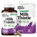 ワイルド&オーガニックミルクアザミカプセル1000mg - 肝臓デトックスサプリメント - 肝臓クレンジングのためのシリマリンミルクアザミパウダー - 90ビーガンカプセル - 45日の供給 - いいえフィラー、非GMO