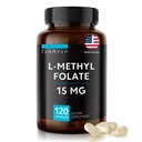 L-Methylfolate 15mg - Lメチルの葉酸塩の補足、葉酸の欠乏のための5-MTHF - 最高の吸収および効力- l-methylfolate 15のmg - メチルの葉酸塩15のmg - 120のビーガン カプセル、非GMOのグルテンフリー
