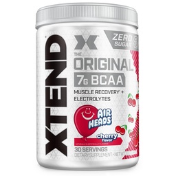 Xtend 元の BCAA の粉、7g BCAAs および筋肉回復水和のための 2.5g L グルタミンおよび細い筋肉、砂糖は電気分解物、チェリーのエアヘッド、30 のサービングが付いている自由なイントラそしてポストのワークアウト ドリンクを働かせます
