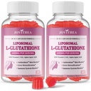 2パックリポソームグルタチオンガミー1000mg、ビタミンCの高吸収グルタチオンサプリメント、皮膚の健康のためのミルクアザミ、肝臓デトックス&免疫、ビーガン、砂糖フリー、イチゴ味、120カウント
