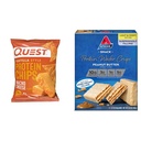 Quest Tortilla Protein Chips (Pack of 12) & Atkins Peanut Butter Protein Wafer Crisps (Pack of 5)