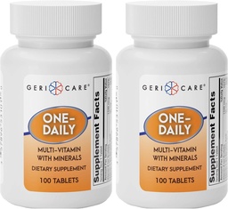 GeriCare One-Daily Multivitamins with Minerals (100 Tablets) High-Potency Multi-Vitamin & Multimineral Dietary Supplement for Immunity, Energy | Complete Daily Nutritional Support (2 Pack)