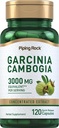 Piping Rock Garcinia Cambogia Extract Capsules | 120 Count | Concentrated Pills | Non-GMO, Gluten Free Supplement