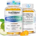 Methylfolate Gummies, L-Methylfolate & Methyl B12, Active Folate Supplement, Bioactive Vitamin B9 & Vitamin B12 Supplement, Gluten Free, Non-GMO, 120 Count