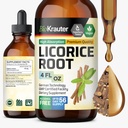 BIO KRAUTER Licorice Root Tincture - 消化器サポートのためのリコライスルート抽出物 - アルコールと砂糖無料 - ビーガンドロップ 4 Fl.Oz.