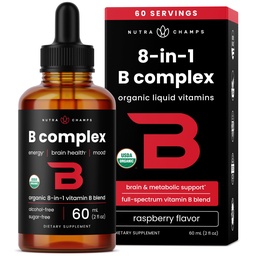 USDAの有機性ビタミンBの複雑な液体はSublingual B12 Methycobalaminを落とします  B1、B2、B3、B5、B6、B7、B9の 女性及び人のためのメチル化されたBのビタミンの複合体 ビオチン、ナイアシンアミド、葉酸塩及び葉酸、2oz