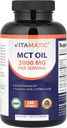 Vitamatic MCT Oil 3000 mg per Serving - 180 Softgels - from Coconut Oil - Contains 55% caprylic Acid C8 and 40% capric Acid C10