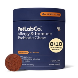 PetLab Co. 犬のためのアレルギー&免疫毎日のプロバイオティクス。 Yeast Production、Seasonal Allergies、断続的イチネス、大型犬のためのガット&消化の健康 - 30咀嚼 - 包装5月Vary