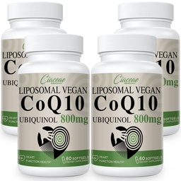 Liposomal CoQ10 800mg Ubiquinol Softgel、最高の吸収のUbiquinol Coenzyme Q10、酸化防止剤、中心機能及びエネルギー生産のためのUbiquinol CoQ10の補足、純粋なCoQ10 800mg、240のビーガンSoftgels