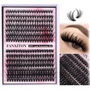 Cluster Lashes 280 pcs Lash Clusters D Volume Eyelashes Extensions 9-16 mm Mix 40D+50D Individual Lashes Thin Band Eyelashes Cluster for DIY Lash Extension Beginners (Lash Clusters)
