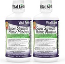 Vital Earth Minerals Super Strength Humic Minerals 2-Pack – Fulvic Acid Supplement with 70+ Trace Minerals, Electrolytes for Detox & Digestion, 32 Oz Ea + 1 Oz Cup