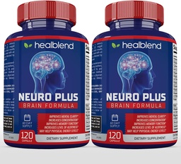 Neuroプラス脳&フォーカスフォーミュラ - 向知性脳ブースターサプリメント、サポート脳の健康、精神的明快さ&フォーカス - 集中力と精神的エネルギーを強化 - 120カプセル(2)