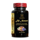 Pure Flaxseed Oil 1000mg - Natural Cold-Pressed Formula - Non-GMO Plant-Based Omega-3 & Omega-6 Source - Energy Support - 1 Bottle 100 Softgels
