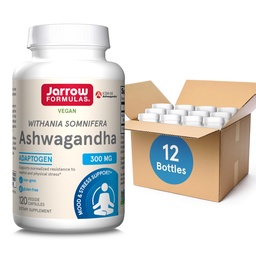 Jarrowフォーミュラ Ashwagandha 300mg - 120ベジギーカプセル - 全体的健康と疲労に対する抵抗 - サプリメントは耐久性、筋肉回復と認知健康をサポート - 60の給餌(12のパック)