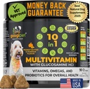 Googipet Premium 10 in 1 Dog Vitamins Multivitamin Chewable with Probiotics for Gut Health, Dog Vitamins and Supplements w/Vitamin C & Glucosamine for Joint Support (Peanut Butter & Pumpkin Flavor)