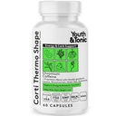 Youth & Tonic Corti-Thermo Shape 60 Capsules Advanced Diet Pills as Support for Energy Metabolism Focus Cravings for Men and Women with Caffeine Chromium Glucomannan Guarana Hoodia Gordonii I