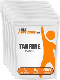 BulkSupplements.com タウリンパウダー - タウリンサプリメント、エネルギーのためのアミノ酸サプリメント - 不燃&グルテンフリー、サービングあたり2g、1kg(5のパック)