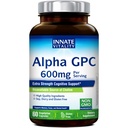 Innate Vitality Alpha GPC 600mg, Highly Bioavailable Choline Supplement for Acetylcholine, Extra Strength, Supports Healthy Memory, Focus and Clarity, 60 Vegan Capsules