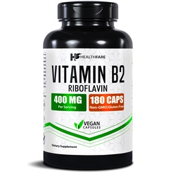 ビタミンB2 リボフラビン 400mg | 180ベジカプセル | サプリメント | グルテンフリー | 非GMO