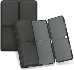 FYYデイリーピルオーガナイザー、7コンパートメントポータブルピルケーストラベルピルケーストラベルピルオルガナイザー、[フォールディングデザイン]ビタミン、タラ肝油、サプリメント、薬用クリアブラックを保持するためのPill Box