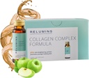Relumins Advanced Collagen Beauty Drink with Glutathione, Hyaluronic Acid & Antioxidants - Post-Summer Skin Recovery & Made in USA - Apple Flavor - 10 Bottles x 50mL