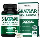 Organic Shatavari Capsules - 1,000mg Organic Shatavari Powder Per Serving (180 Capsules, 90 Day Supply) for Hormone Balance and Prolactin Production (Non-GMO, Gluten Free, Vegan Safe) - USA Made