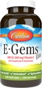 Carlson - E-Gems Elite、トコフェロール&トコトリエンロール、ビタミンEカプセル、心の健康&最適なウェルネス、抗酸化剤、ビタミンEサプリメント、240Softgels