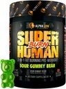 ALPHA LION Superhuman Burn – 1 代謝ブースタープレワークアウトと男性のためのサーモニック脂肪バーナー – 食欲抑制剤と減量サプリメント (21 サービング, サワーグミベア)