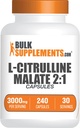 BulkSupplements.com L-Citrulline Malateカプセル - L-Citrulline Malate 2:1、Nitric Oxideサプリメント - グルテンフリー、給餌(3000mg)あたりの8カプセル、240カウント(パッケージ1)
