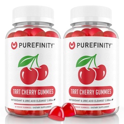 PUREFINITY Tartチェリーグミ - 関節リリーフ&リカバリのための尿酸フラッシュ、未加工ジュース抽出抗酸化剤 - 非GMO、グルテンフリー、ビーガン、60カウント(パッケージ2)