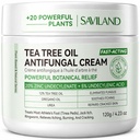 SAVILAND Antifungal Cream 120g Extra Strength: Max 25% Undecylenic Acid Fungal Cream for Skin Athletes Foot Jock Itch Ringworm Foot Fungus Treatment Natural Skin Relief with Tea Tree & Oregano Oil