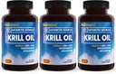 BioEmblem 3のパックのAntarcticのKrillオイル1000mg Softgels、EPA + DHA、アスタキサンチンおよびPhospholipidsの高いレベルが付いているオメガ3sオイルは、頭脳の健康、180カウント非GMO、グルテンフリー、90日の供給を支えます