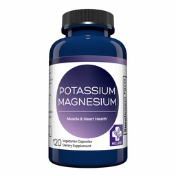 MD. Life Potassium Magnesium Supplement - 120 Capsules - Magnesium Potassium Supplement - High Absorption Complex - Support Vascular Health & Leg Cramp