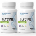 Puregen Labs Glycine 1000mg [High Potency] 100 Vegetarian Capsules, Promotes Healthy Rest | No Harmful Additives | Non-GMO, NO Gluten and Dairy