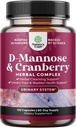 D Mannose with Cranberry Supplement - Potent D Mannose 1000mg Capsules for Kidney Defense Support & Cleanse and Urinary Tract Health for Women & Men - Bladder Health Supplement for Adults - 120 Count