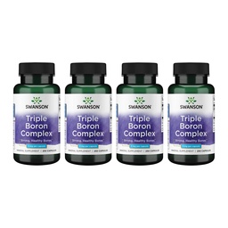 Swanson Triple Boron Complex Bone and Joint Health Mineral Supplement for Adults Over 50 Seeking Optimal Absorption - Citrate, Aspartate, Glycinate (250 Capsules, 4 Pack)