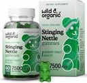 Wild & Organic Stinging Nettle Root Gummies 7500mg - Urinary Tract Support Supplement for Men and Women with Stinging Nettle Root Extract - 60 Vegan, Non-GMO Gummies